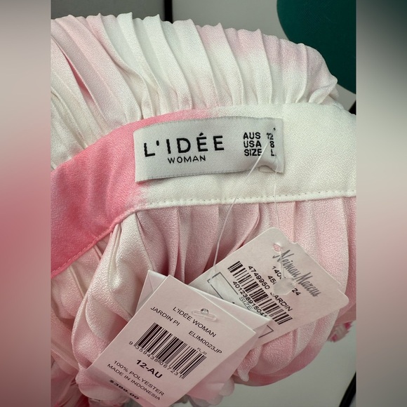 L'IDEE Pink Elite Flared-Sleeve Pleated Cutout Mini Dress NWT - Picture 8 of 8